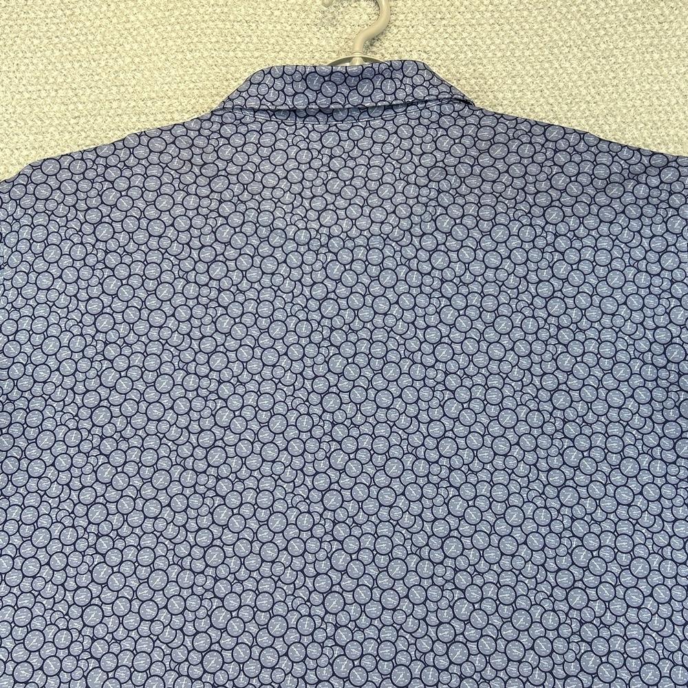 Peter Millar Polo Shirt Mens XL Blue Runner Performance Jersey Summer Comfort - Picture 8 of 16